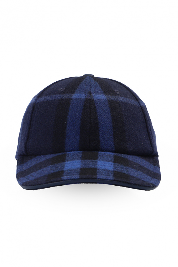 キャップ Burberry Monogram Cap - Burberry - Wool - Blue Burberry TB Monogram Baseball Cap Blue Men's - US